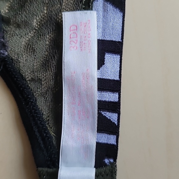 Victoria's Secret PINK Where Everywhere Push Up 32DD Dark Green Leopard Lace - Picture 10 of 13